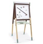 TABLEAU REGLABLE DOUBLE FACE EN BOIS TAUPE ET VERT + ACCESSOIRES - JANOD - J09632