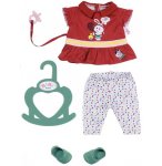 TENUE 4 PIECES : PANTALON AVEC HAUT ROUGE LAPIN CHAUSSURES VERTES ET TETINE - BABY BORN - HABIT POUPEE 36 CM - ZAPF (ZA81)