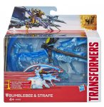 TRANSFORMERS L'AGE DE L'EXTINCTION : BUMBLEBEE & STRAFE - DINO RETRO FRICTION - FIGURINE - HASBRO - A6495