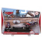 VEHICULE CARS MAX SCHNELL + EQUIPE DE STAND MAX SCHNELL + LANCEURS - VOITURE MINIATURE - MATTEL - BGF10