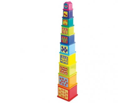 10 cubes multi-activites - jouet gigogne a empiler / emboiter