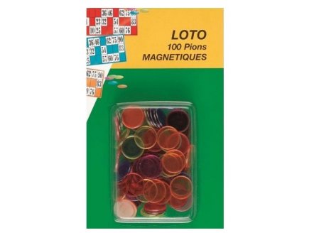 100 PIONS DE LOTO MAGNETIQUES MULTICOLORE FLUO - JETONS MARQUAGE - ACCESSOIRE BINGO