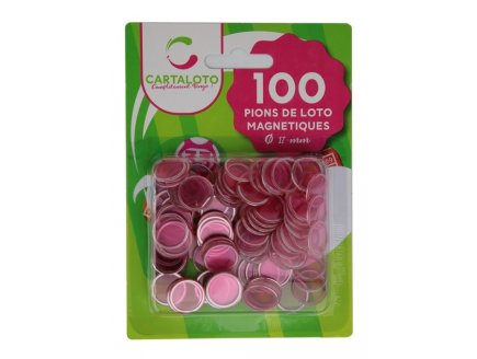 100 PIONS DE LOTO MAGNETIQUES ROSE - JETONS MARQUAGE - ACCESSOIRE BINGO - CARTALOTO