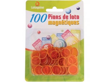 100 PIONS MAGNETIQUES JAUNE - LOTOQUINE ACCESSOIRE LOTO