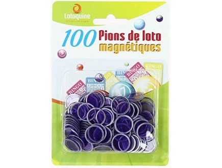 100 PIONS MAGNETIQUES VIOLET - LOTOQUINE - ACCESSOIRE LOTO