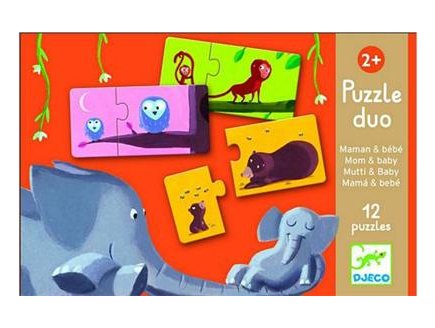 12 PUZZLES DUO MAMAN ET SES BEBES - 24 PIECES - DJECO - DJ08157