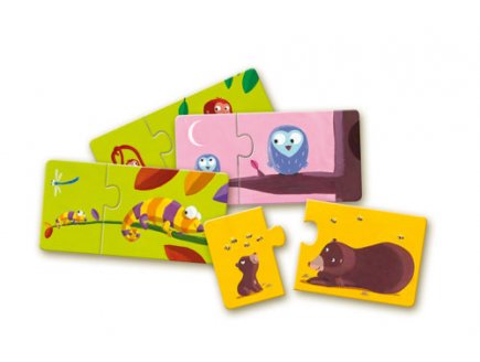 12 puzzles duo maman et Ses bebes - 24 pieces - djeco - dj08157