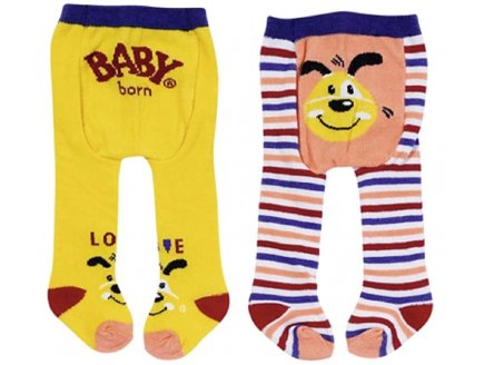 2 PAIRES DE COLLANTS CHIEN : JAUNE ET ORANGE BABY BORN 43 CM - ZAPF CREATION