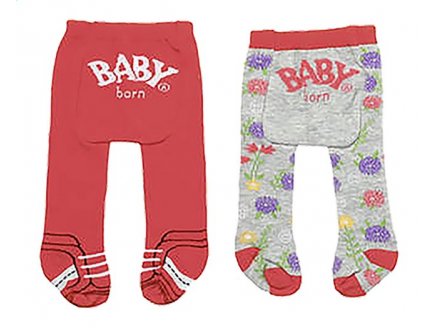 2 PAIRES DE COLLANTS : FLEURS ET FRUITS + ROUGE BABY BORN 43 CM - ZAPF CREATION