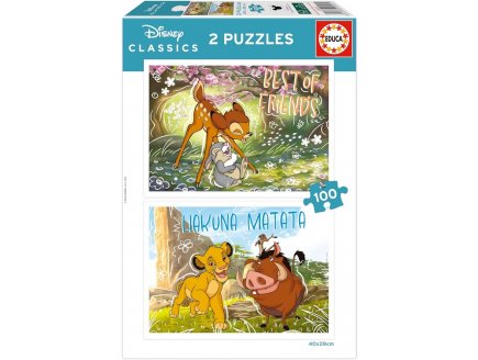 2 puzzles Disney Classics : Les meilleurs amis 2 x 100 pièces - Dessin animé - Educa - 20491