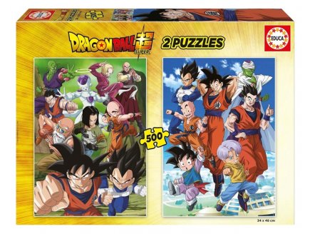 2 puzzles Dragon Ball Super : M�chants & Amis 2 x 500 pi�ces - Manga, dessin anim� - Educa - 19915