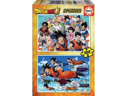 2 puzzles : Dragon Ball Z : Vegeta - Son Goku - Son Goten 100 pices - Collection Dessins anim Educa 18214