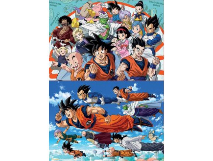 2 puzzles :dragon ball z : vegeta - son goku - son goten 100 pieces - collection dessins animes Educa 18214