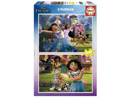 2 PUZZLES ENCANTO DISNEY : BIENVENUE A ENCANTO 2 X 100 PIECES - DESSIN ANIME - EDUCA - 19201