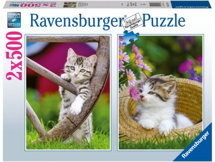 2 puzzles les chatons a la campagne 500 pieces - chat - collection animal - Ravensburger - 172696