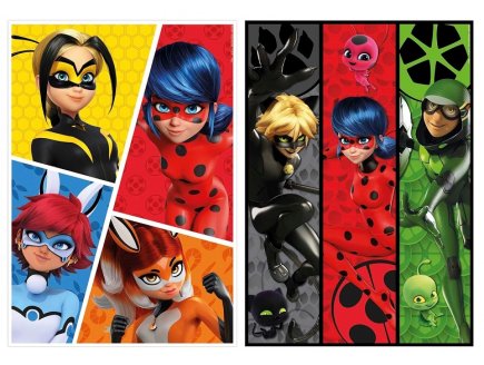 2 puzzles miraculous : ladybug et ses amis super-heros 2 x 100 pieces - dessin anime - Educa - 19969