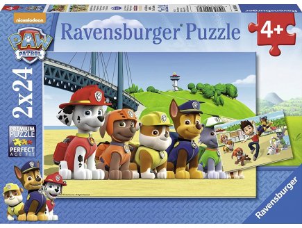 2 PUZZLES PAT PATROUILLE : RYDER JOUE AVEC MARCUS CHASE ZUMA ET ROCKY 24 PIECES - RAVENSBURGER - 090648