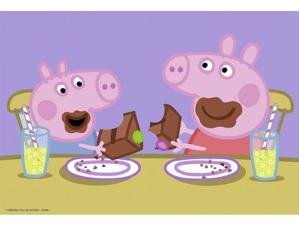 2 puzzles peppa pig en promenade et le gouter 24 pieces - Ravensburger - 090822