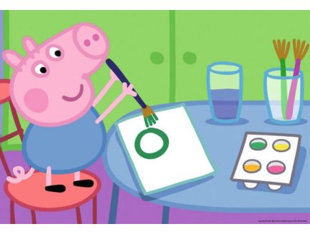 2 puzzles peppa pig : peppa le cochon a l'ecole et fait de la peinture 24 pieces - Ravensburger - 090990