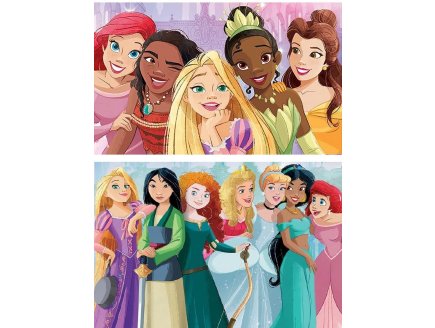 2 puzzles princesse disney : pocahontas raiponce vaiana - 2 x 100 pieces - Educa - 19298
