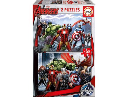 2 PUZZLES SUPER HEROS AVENGERS 100 PIECES - EDUCA - 15771