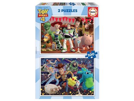 2 PUZZLES TOY STORY 4 DISNEY PIXAR : BUZZ L'ECLAIR, WOODY ET LEURS AMIS 2 x 100 PIECES - DESSIN ANIME - EDUCA - 18107