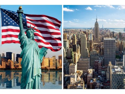 2 PUZZLES VILLE DE NEW-YORK AU ETAT-UNIS 500 PIECES - COLLECTION MONUMENT AMERICAIN - RAVENSBURGER - 172894