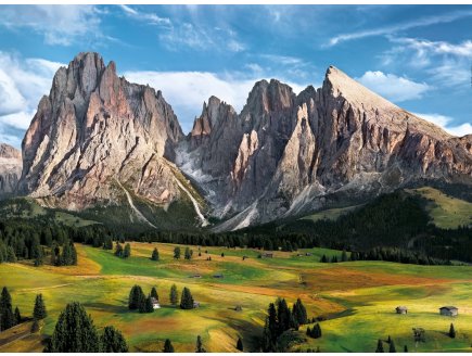 3 puzzles : montagne chaine des alpes  500 pieces + mont saint-michel + chevaux au galop 2 x 1000 pieces - Clementoni 08107
