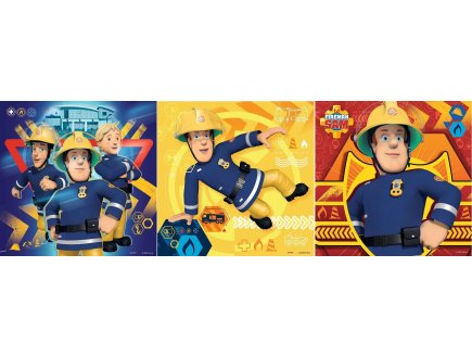 3 puzzles sam le pompier : pret a intervenir 3 x 49 pieces - dessin anime - Ravensburger - 093861
