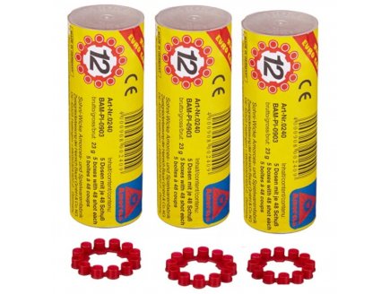 3 Tubes De 20 Amorces De 12 Coups Pour Pistolet / Pour Fusil - 3 X 240 Coups - Recharge Accessoire jeu d'imitation enfant Déguisement