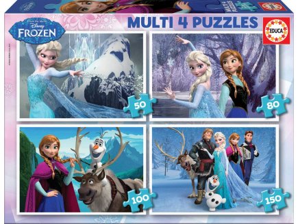 4 PUZZLES ENFANT DE LA REINE DES NEIGES  50 - 80 - 100 - 150 PIECES - EDUCA - 16173