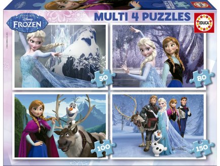 4 PUZZLES ENFANT DE LA REINE DES NEIGES  50 - 80 - 100 - 150 PIECES - EDUCA - 16173