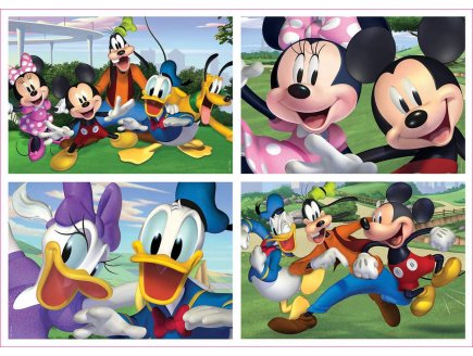 4 puzzles enfant disney : mickey pluto dingo minnie et donald 20 - 30 - 60 - 80 pieces - Educa - 18627