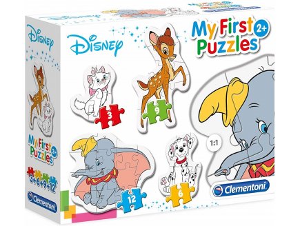 4 PUZZLES PROGRESSIFS DISNEY - BAMBI - 101 DALMATIENS - DUMBO 3 - 6 - 9 -12 PIECES - CLEMENTONI - 20806