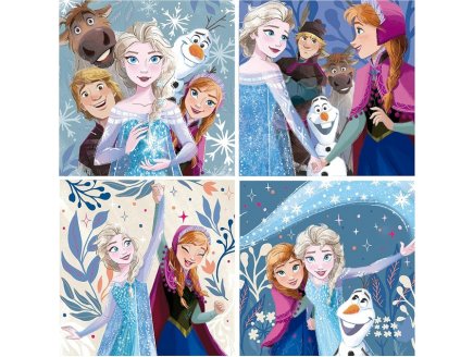 4 puzzles progressifs Disney Frozen : Elsa, Anna et ses amis 12 / 16 / 20 / 25 pièces - Educa - 19735