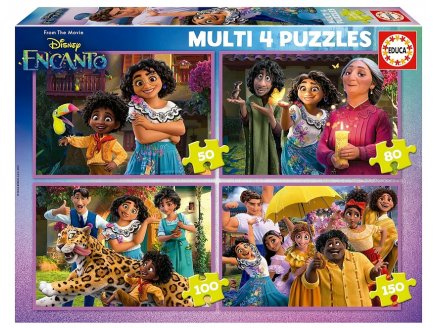 4 PUZZLES PROGRESSIFS ENCANTO DISNEY : LA FAMILLE MADRIGAL 50 / 80 / 100 / 150 PIECES - EDUCA - 19581