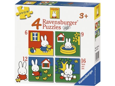 4 PUZZLES PROGRESSIFS LAPIN MIFFY 6 - 9 - 12 - 16 PIECES - RAVENSBURGER - 071142