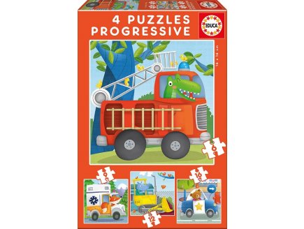 4 PUZZLES PROGRESSIFS : PATROUILLE DE SAUVETAGE 6 - 9 - 12 - 16 PIECES - EDUCA - 17144