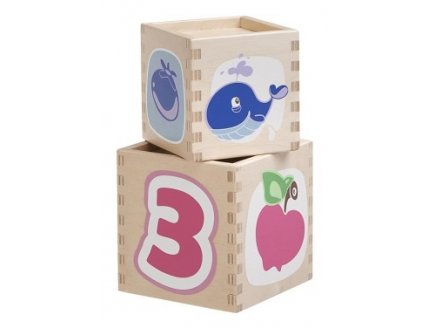 5 cubes multi-activites en bois fsc - Chicco - jouet gigogne a empiler