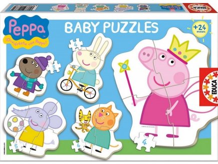 5 PUZZLES PROGRESSIFS PEPPA PIG ET SES AMIS 3 - 5 PIECES - EDUCA - 15622