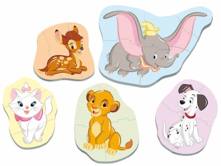 5 puzzles progressifs : personnages disney 3 - 4 - 5 pieces - Educa - 18591