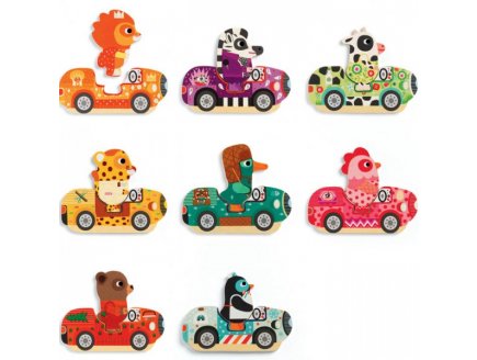 8 puzzles en bois bolidanimo - 16 pieces - Djeco - dj01555