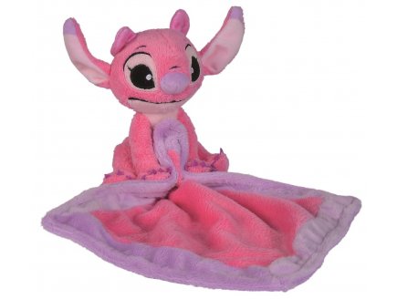 Angel doudou plat rose 20 x 20 cm - peluche Disney collection Lilo et Stitch - Nicotoy