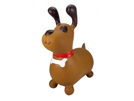 ANIMAL SAUTEUR SKIPPY CHIEN MARRON - BALLON SAUTEUR BEBE - JEU POUR REBONDIR