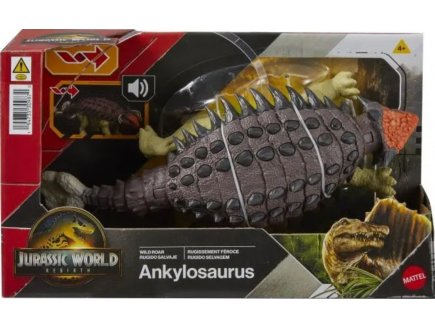 Ankylosaurus Rugissement Féroce - Jurassic World Rebirth - Mattel - JGB90 - Dinosaure sonore