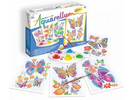 Aquarellum junior papillons et fleurs - Sentosphere - 6500 - peinture