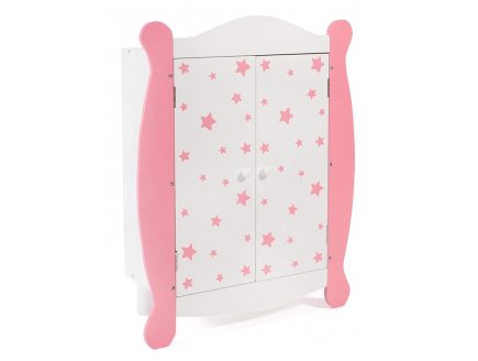 ARMOIRE DE POUPEE ETOILES ROSE EN BOIS - DRESSING, PENDERIE - BAYER CHIC 2000 - 51988 - MEUBLE POUPON