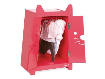 Armoire en bois babycat pour vetements poupee - Janod - j05898
