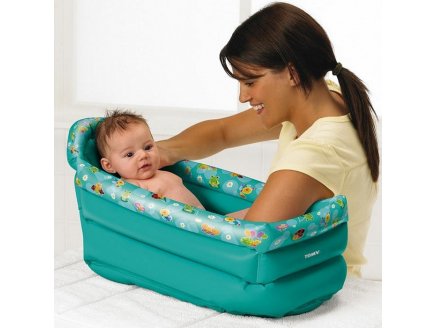 BAIGNOIRE GONFLABLE BEBE BLEU TURQUOISE - TOMY - 71726 - PUERICULTURE