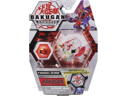 BAKUGAN BATTLE PLANET : DRAGONOID X TRETOROUS AVEC CARTE - BOULE ROUGE TRANSPARENTE - SAISON 2 - SPIN MASTER 20124834